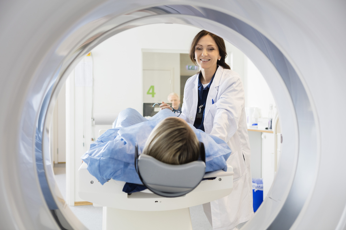 Patient having an MRI