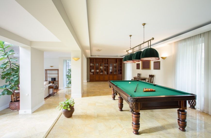 billiards table at home